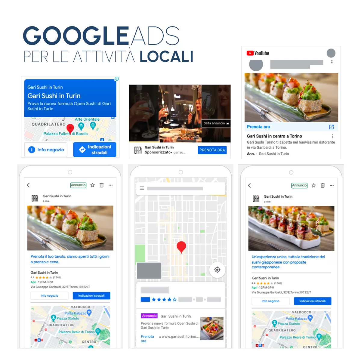 Gari Sushi in Turin - Google ADS Local